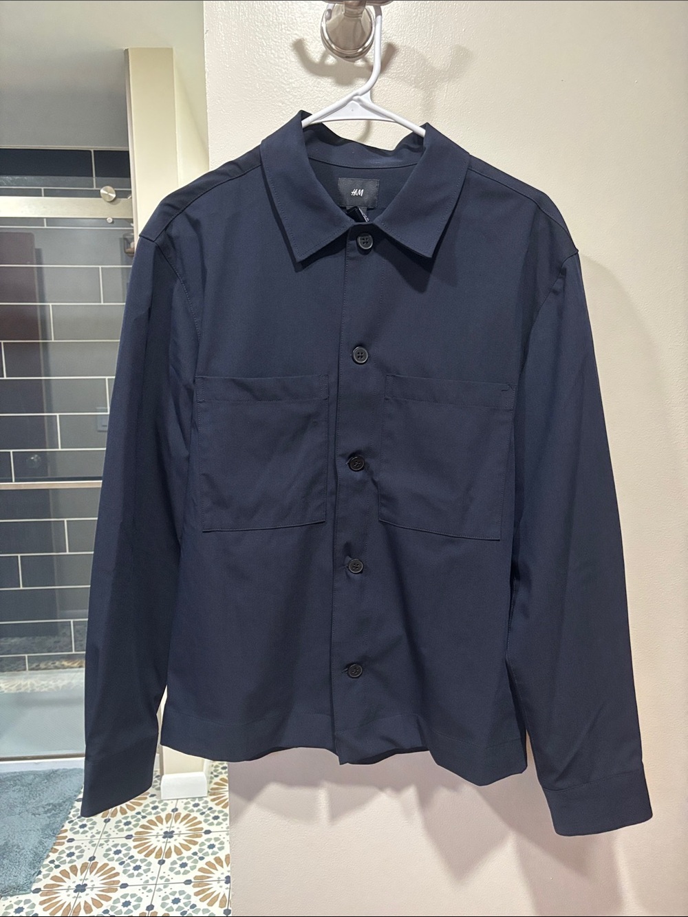 H&M Men's Dark Navy Lightweight Shirt Jacket
